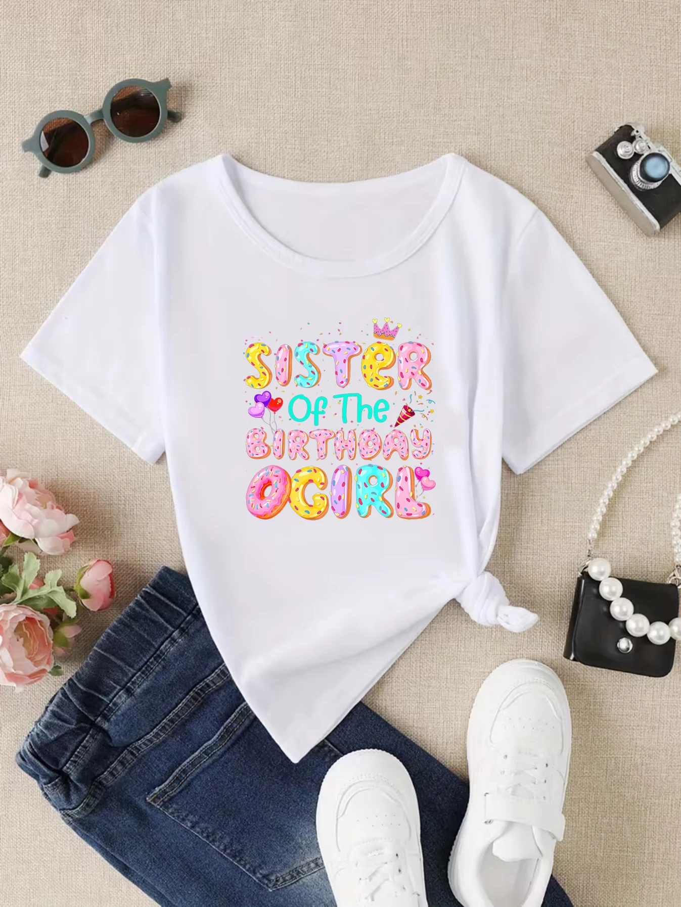 Sister/Brother Of The Birthday Girl "Colorful Rainbow Theme Birthday Pattern Printed T-Shirt Girls, Summer Kids Fashion T-shirt
Sister/Brother Of The Birthday Girl "Colorful Rainbow Theme Birthday Pattern Printed T-Shirt Girls, Summer Kids Fashion T-shirt