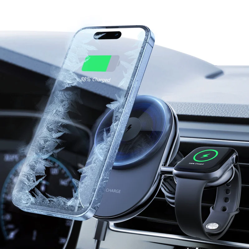 MagSafeMagnetic Refrigeration Car Wireless Charger Suitable for Apple Watch Mobile Phone Bracket
MagSafeMagnetic Refrigeration Car Wireless Charger Suitable for Apple Watch Mobile Phone Bracket