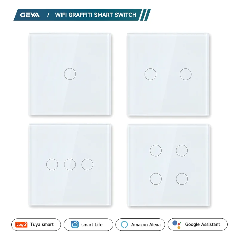 GEYA EU 86×86mm 1/2/3/4GANG Dual Touch Switch, Tempered Glass Panel, Stair/Bedroom Sensor Switch, Cross Control
GEYA EU 86×86mm 1/2/3/4GANG Dual Touch Switch, Tempered Glass Panel, Stair/Bedroom Sensor Switch, Cross Control
