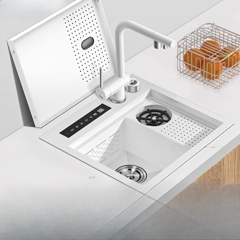 Smart White Hidden Sink Kitchen Double Catalyst Fruit and Vegetable Purification Bar Counter Small Single Sink with Cup Washer
Smart White Hidden Sink Kitchen Double Catalyst Fruit and Vegetable Purification Bar Counter Small Single Sink with Cup Washer