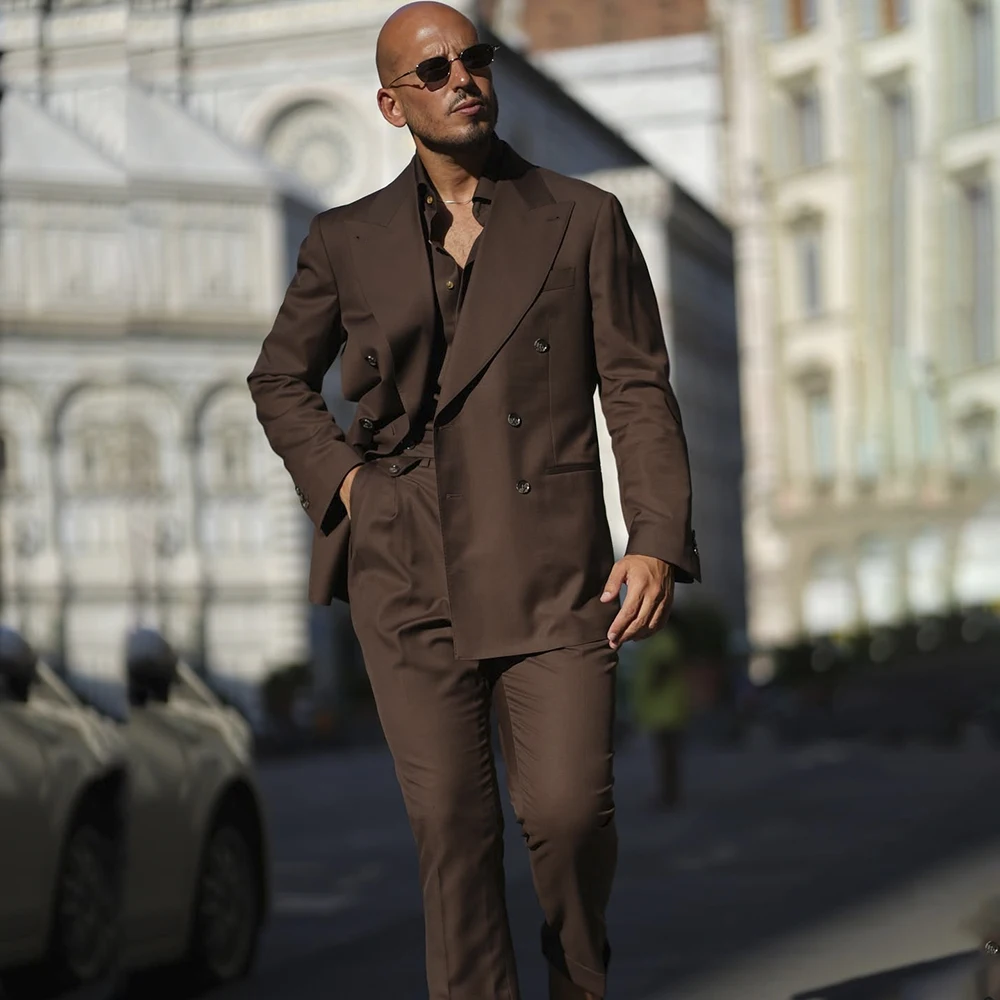 SILIWEYA High Quality Brown Men's Suits Formal Business Smart Casual Blazer Double Breasted Peak Lapel Skinny 2 Pcs Jacket Pants
SILIWEYA High Quality Brown Men's Suits Formal Business Smart Casual Blazer Double Breasted Peak Lapel Skinny 2 Pcs Jacket Pants