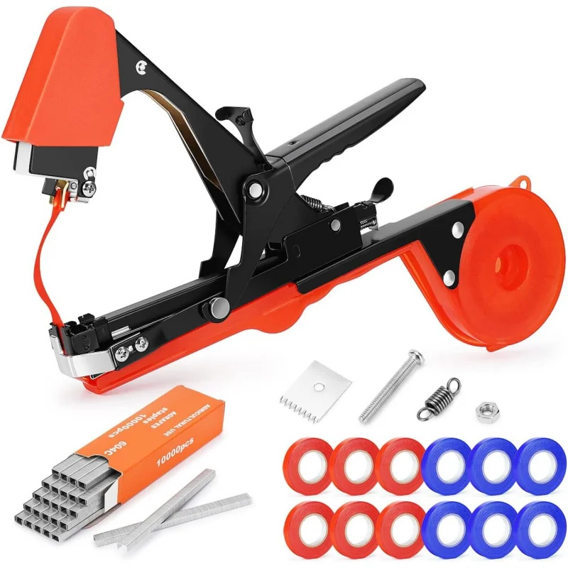 Manual Plant Tying Tapener Gun, Garden Branch Tying Tool w/12 Rolls Tape, Staples & Blade for Grape Tomato Veg Vine Garden Red
Manual Plant Tying Tapener Gun, Garden Branch Tying Tool w/12 Rolls Tape, Staples & Blade for Grape Tomato Veg Vine Garden Red