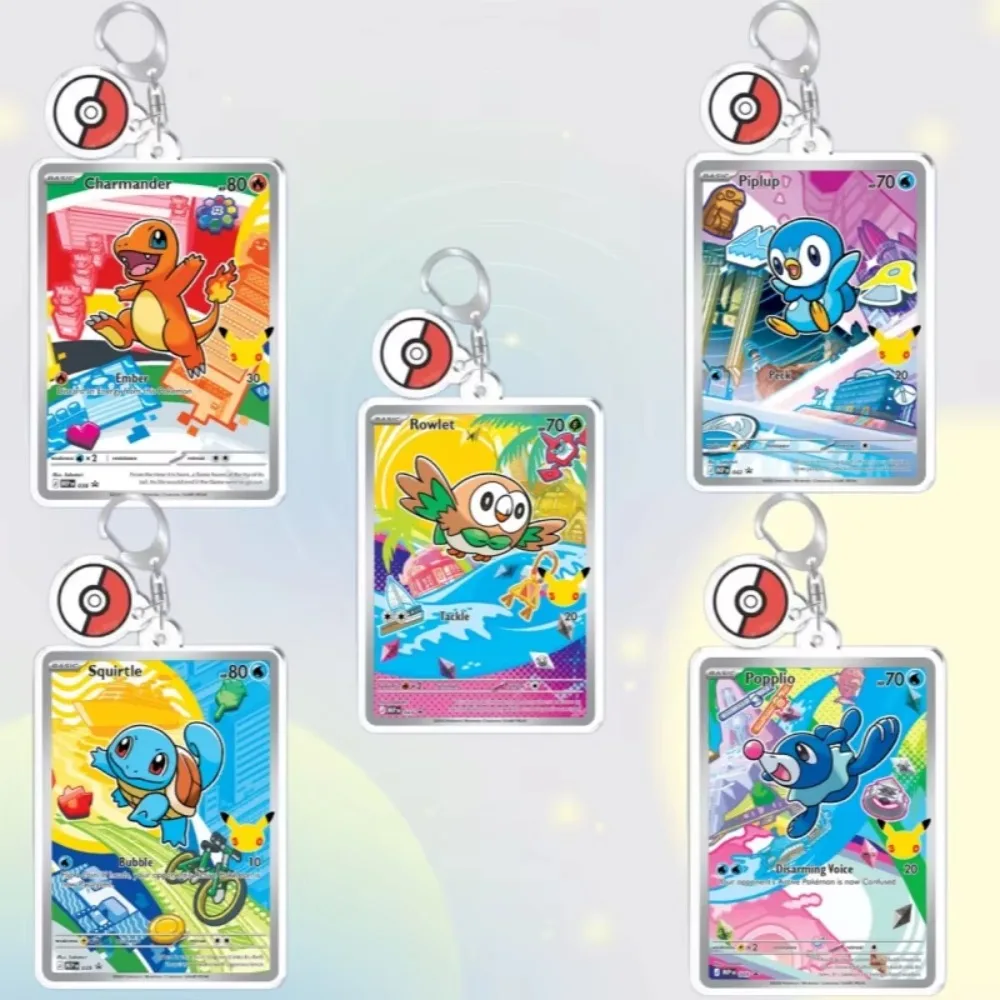 For PKMN 30Th Anniversary Illustration Card Series Acrylic Keychain Charmander Squirtle Piplup Anime Pendant Gits
For PKMN 30Th Anniversary Illustration Card Series Acrylic Keychain Charmander Squirtle Piplup Anime Pendant Gits