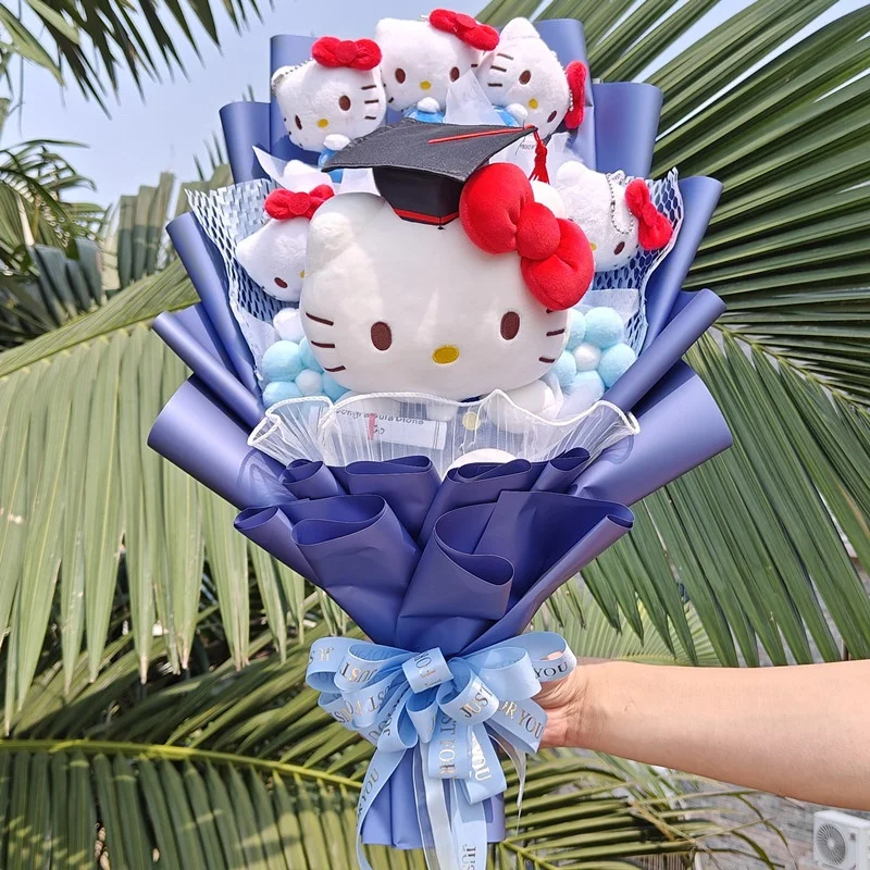 Хит продаж, плюшевый мягкий букет Sanrio Hello Kitty Kuromi с выпускными шапками, кукла ручной работы, милый букет, подарки на выпускной, Рождество
Хит продаж, плюшевый мягкий букет Sanrio Hello Kitty Kuromi с выпускными шапками, кукла ручной работы, милый букет, подарки на выпускной, Рождество