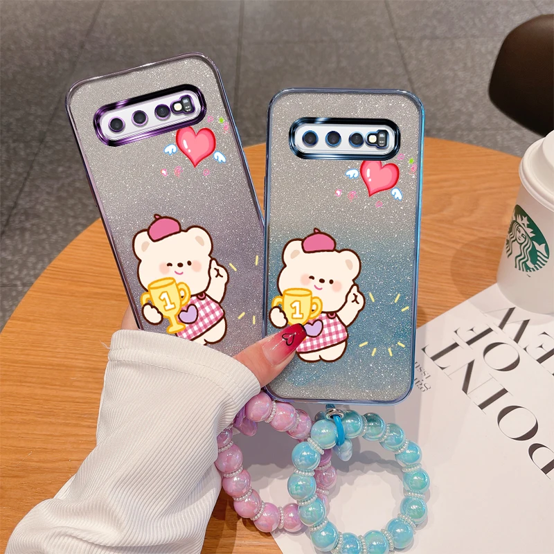 Glitter Print Win Bear & Bracelet Shockproof Silicone Phone Case For Samsung Galaxy S10 S9 S8 Plus 4G 5G Back Cover
Glitter Print Win Bear & Bracelet Shockproof Silicone Phone Case For Samsung Galaxy S10 S9 S8 Plus 4G 5G Back Cover