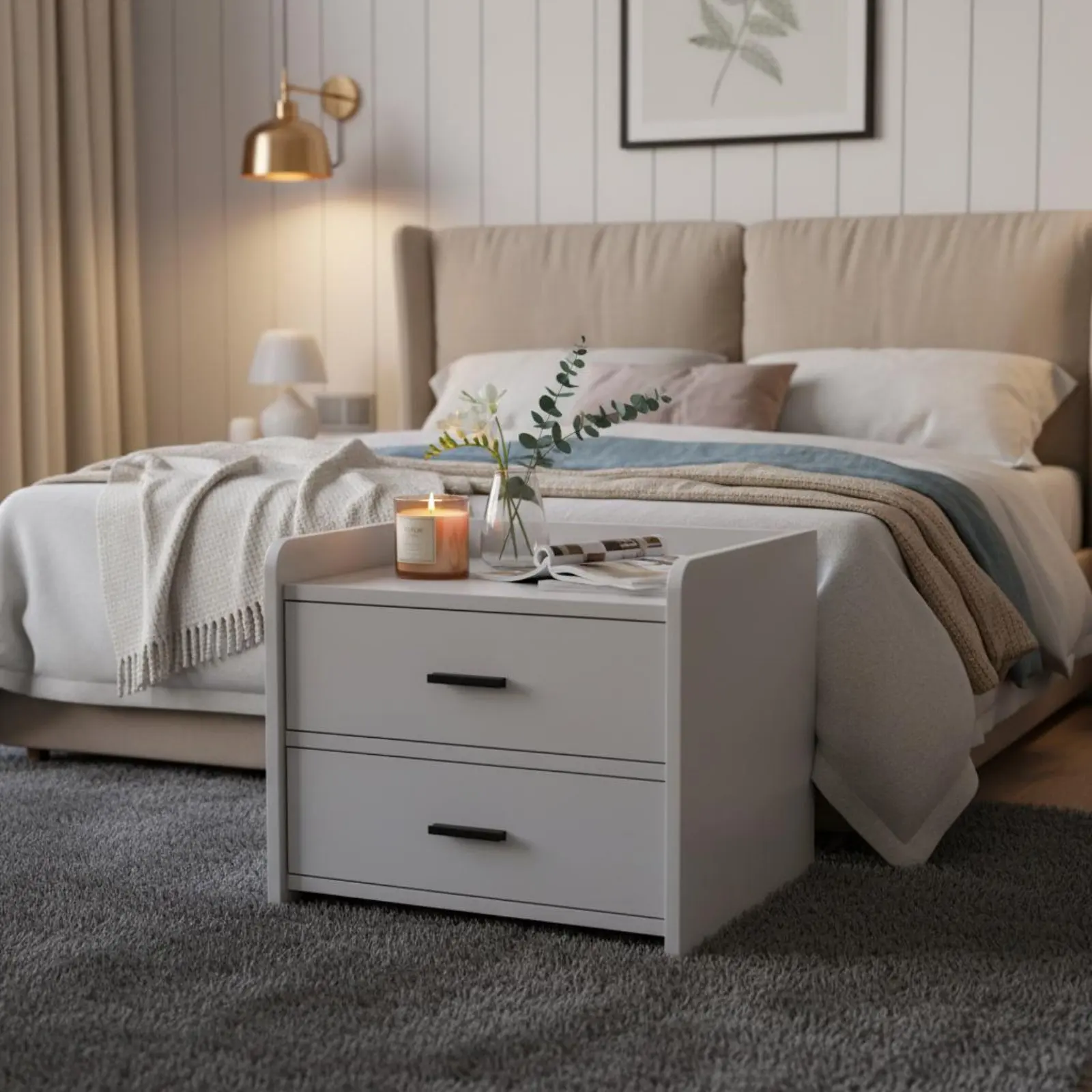 Modern Nightstand Simple Design Bedside Drawer Cabinet Small Nightstand Rounded Corners Bedroom Furniture
Modern Nightstand Simple Design Bedside Drawer Cabinet Small Nightstand Rounded Corners Bedroom Furniture