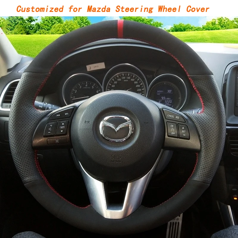 Customized for Mazda3\6 Axela Atenza MX5 CX4 Cx7 Hand-Stitched Leather Carbon Fibre Car Steering Wheel Cover Car Assessoires
Customized for Mazda3\6 Axela Atenza MX5 CX4 Cx7 Hand-Stitched Leather Carbon Fibre Car Steering Wheel Cover Car Assessoires