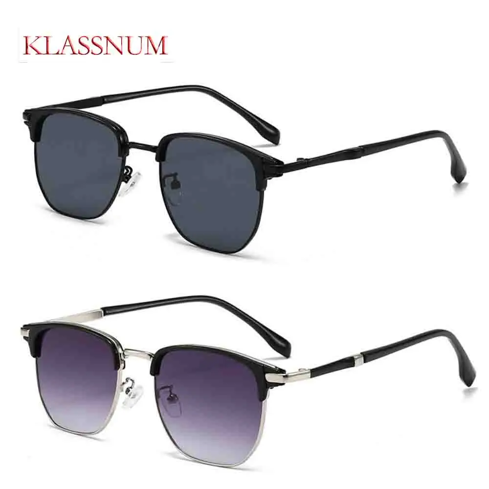 KLASSNUM Retro Semi-Rimless Sunglasses Men Black Metal Frame UV400 Business Casual Eyewear Lightweight Driving Cool Shades Male
KLASSNUM Retro Semi-Rimless Sunglasses Men Black Metal Frame UV400 Business Casual Eyewear Lightweight Driving Cool Shades Male