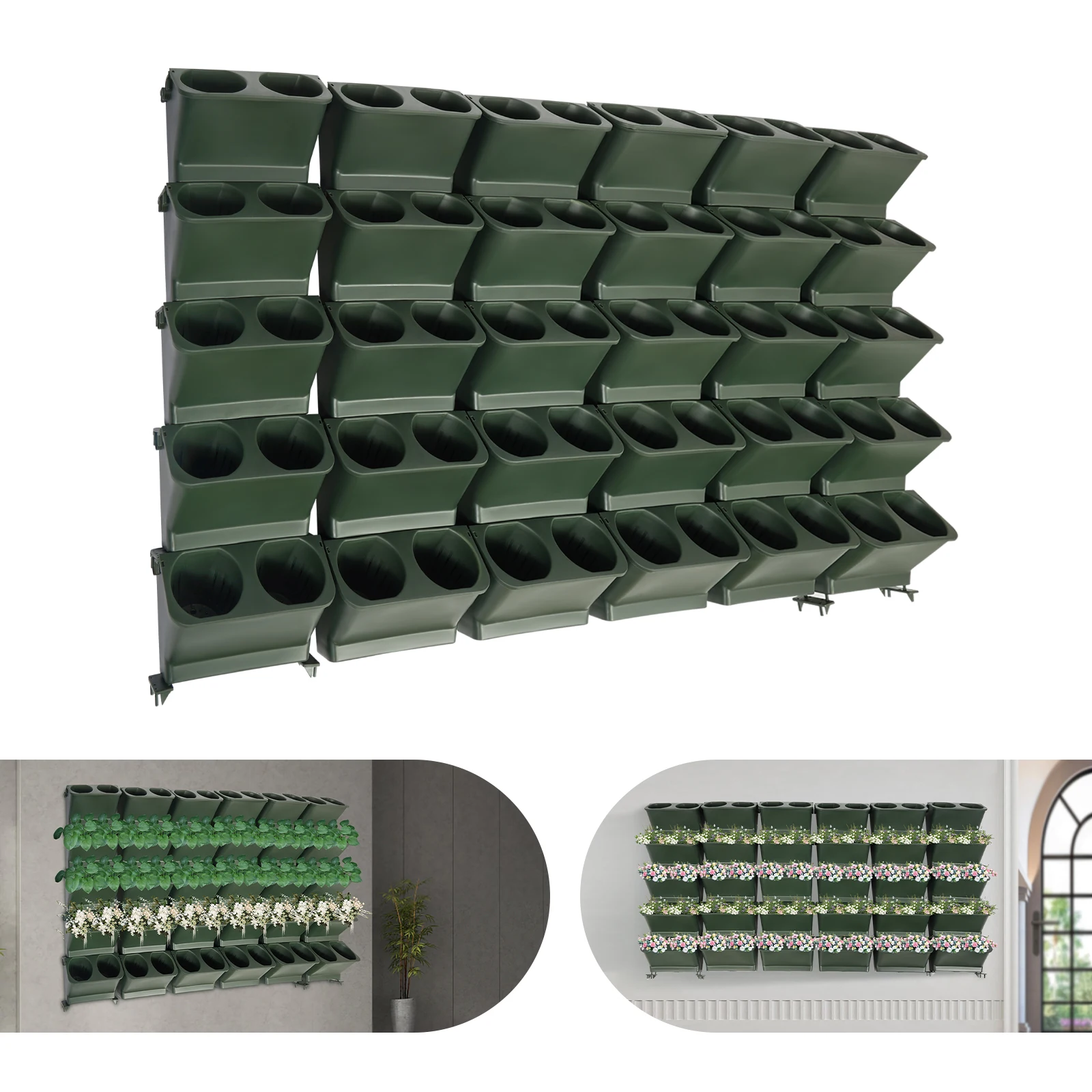 30 Pieces Indoor/Outdoor Planter with Drainage Holes, Wall-Mounted Flower Pot Holder, Wall-Mounted Vertical Planter
30 Pieces Indoor/Outdoor Planter with Drainage Holes, Wall-Mounted Flower Pot Holder, Wall-Mounted Vertical Planter