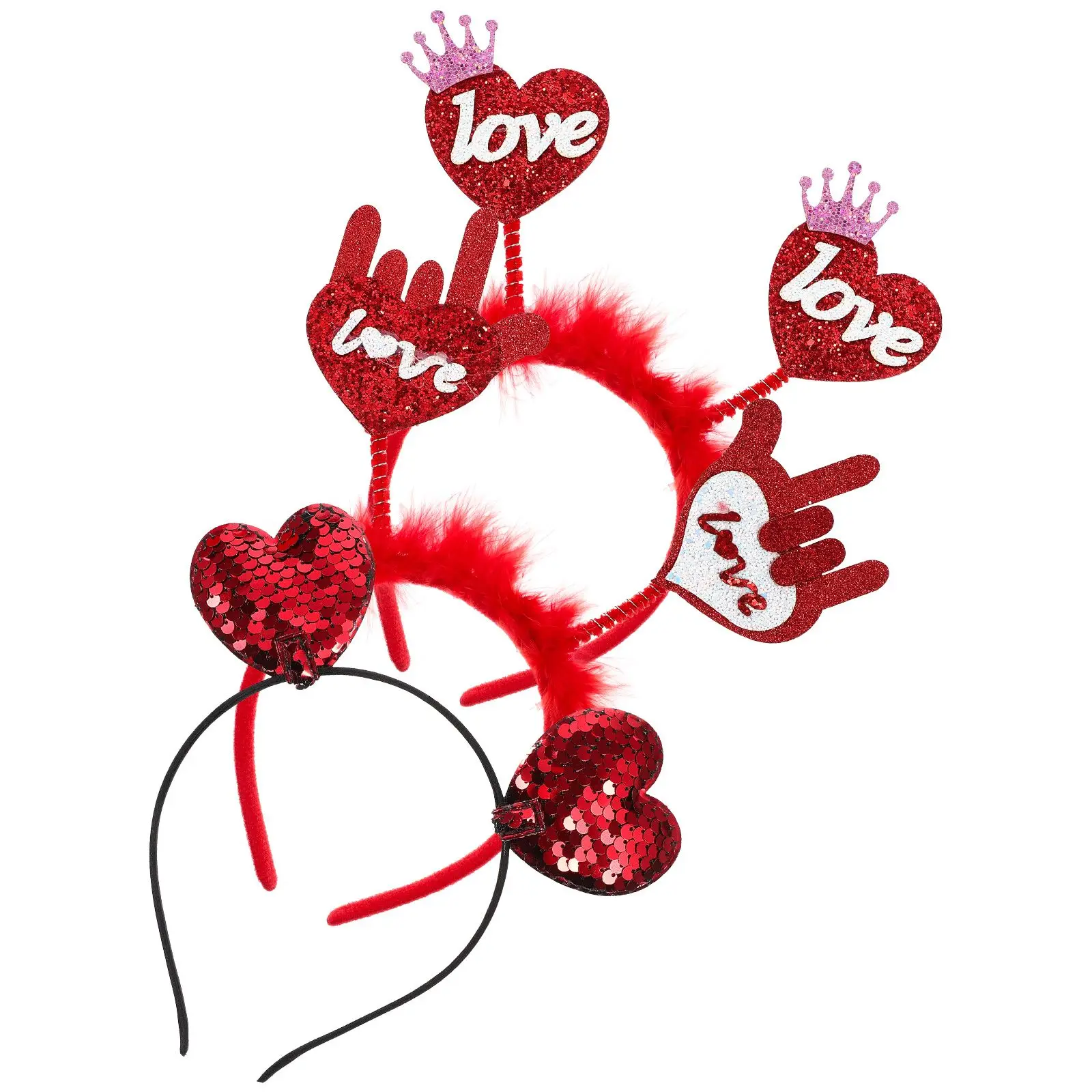 3 Pcs Heart Hair Hoops Love Headband Girls Valentine Party Accessories Bright Sequin Wedding Carnival Hairstyle
3 Pcs Heart Hair Hoops Love Headband Girls Valentine Party Accessories Bright Sequin Wedding Carnival Hairstyle