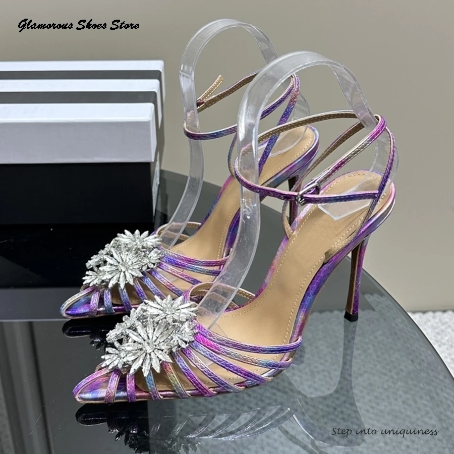 Crystal Flower Embellished Leather Pumps Women's Pointed Toe Ankle Strap Thin High Heels Summer Runway Party Stiletto Shoes
Crystal Flower Embellished Leather Pumps Women's Pointed Toe Ankle Strap Thin High Heels Summer Runway Party Stiletto Shoes