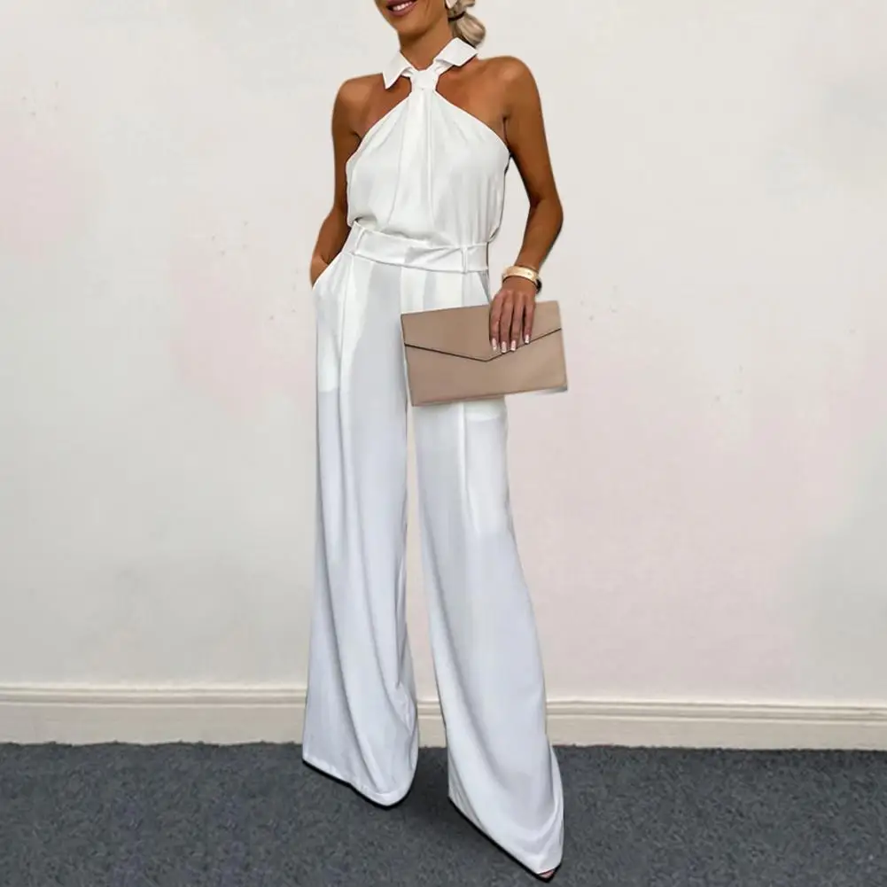 Women Wide-leg Jumpsuit Stylish Halter Neck Jumpsuit for Women Off Shoulder Vacation Beachwear with High Waist Wide for Ladies
Women Wide-leg Jumpsuit Stylish Halter Neck Jumpsuit for Women Off Shoulder Vacation Beachwear with High Waist Wide for Ladies