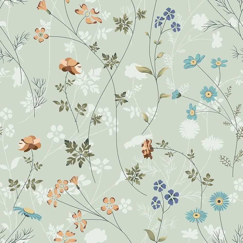 Sage Green Floral Wallpaper - Vintage Plants Flower Peel And Sti Wallpaper For Living Room And Cabinet - 17""X118""
Sage Green Floral Wallpaper - Vintage Plants Flower Peel And Sti Wallpaper For Living Room And Cabinet - 17""X118""