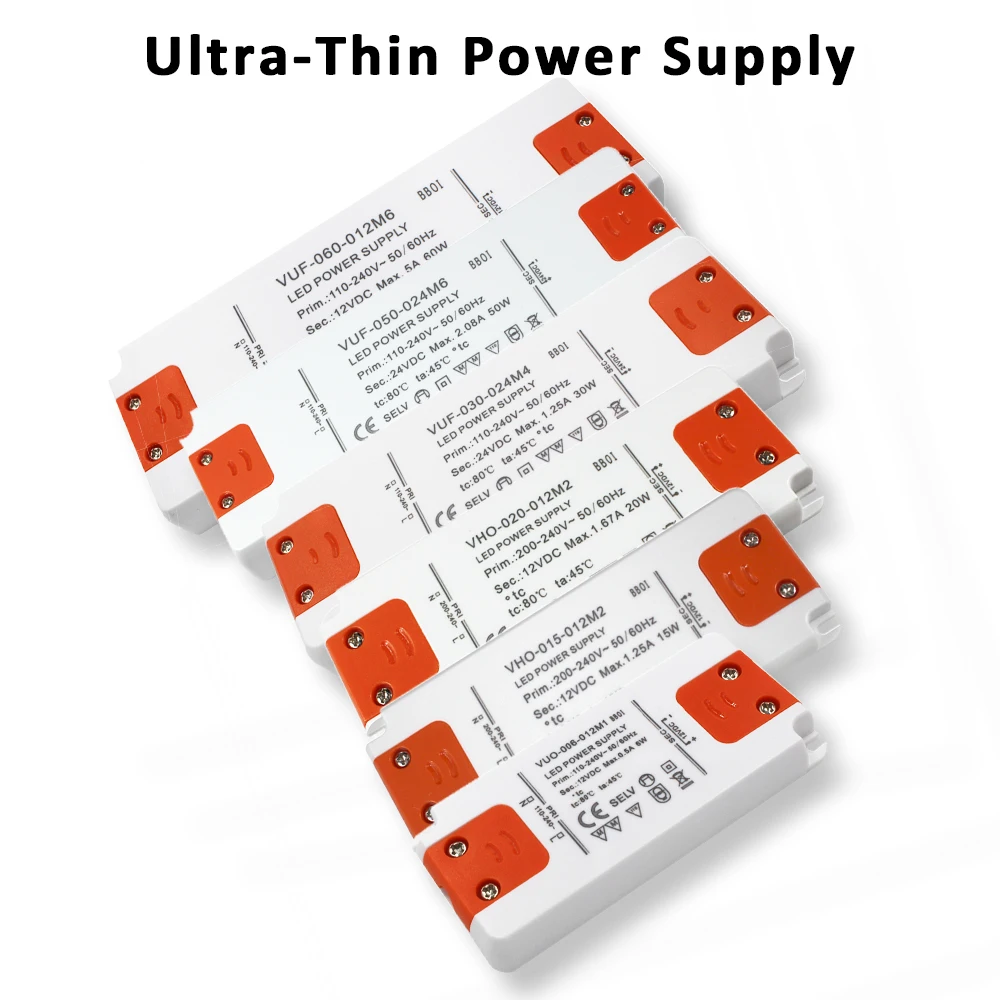 Ultra-Thin Power Supply 12V 24V Transformer LED Driver Constant Voltage 110V 220V to DC12V 24V 6W 15W 20W 30W 60W for LED Lights
Ultra-Thin Power Supply 12V 24V Transformer LED Driver Constant Voltage 110V 220V to DC12V 24V 6W 15W 20W 30W 60W for LED Lights