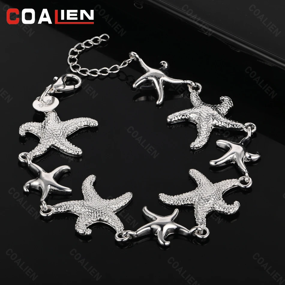 COALIEN 925 Sterling Silver Hot-Selling Fashion European And American Starfish Ring Bracelet Women'S Charm Fashion Gift Jewelry
COALIEN 925 Sterling Silver Hot-Selling Fashion European And American Starfish Ring Bracelet Women'S Charm Fashion Gift Jewelry