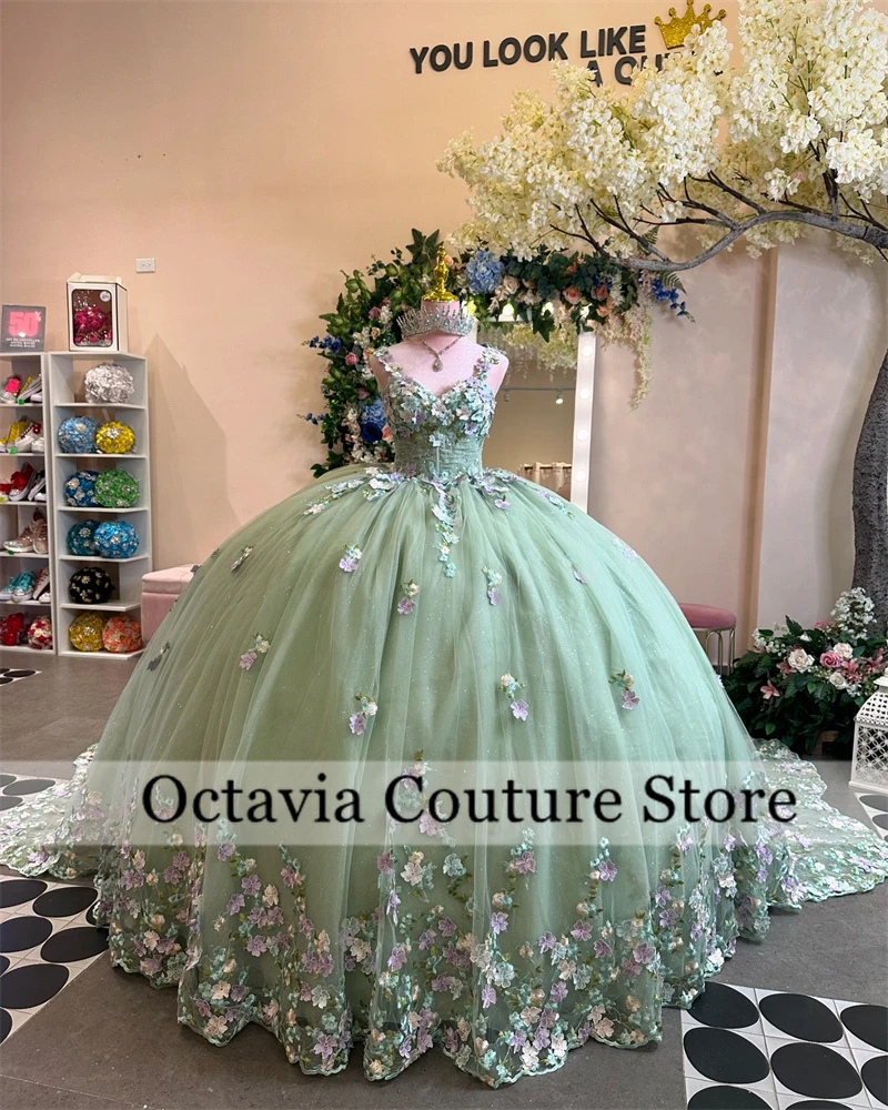 Green V Neck Quinceanera Dresses Ball Gown Bead Appliques 2024 Birthday Luxury Dress 3D Flower Graduation Gown Sweet 16
Green V Neck Quinceanera Dresses Ball Gown Bead Appliques 2024 Birthday Luxury Dress 3D Flower Graduation Gown Sweet 16