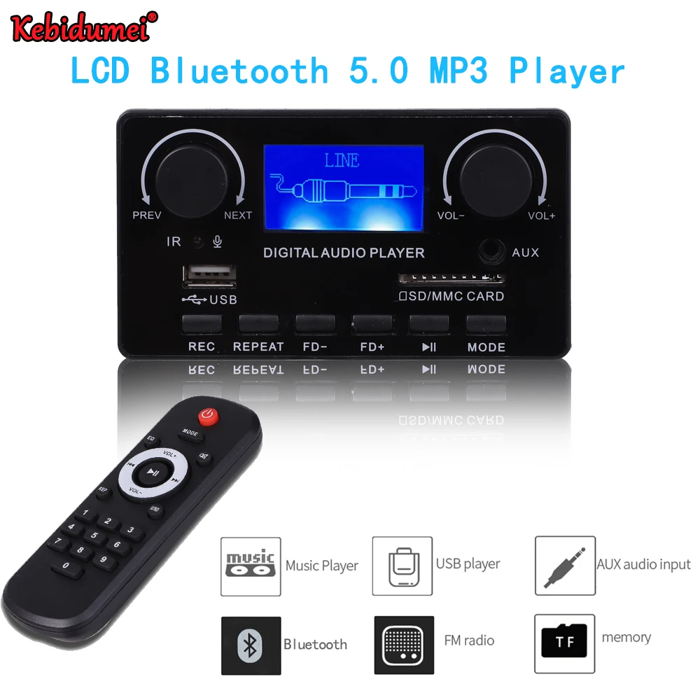 LCD Lyrics Display Bluetooth 5.0 MP3 Decoder Board Support Handsfree Recording FM DC 12V MP3 WMA WAV APE FLAC Audio Player
LCD Lyrics Display Bluetooth 5.0 MP3 Decoder Board Support Handsfree Recording FM DC 12V MP3 WMA WAV APE FLAC Audio Player