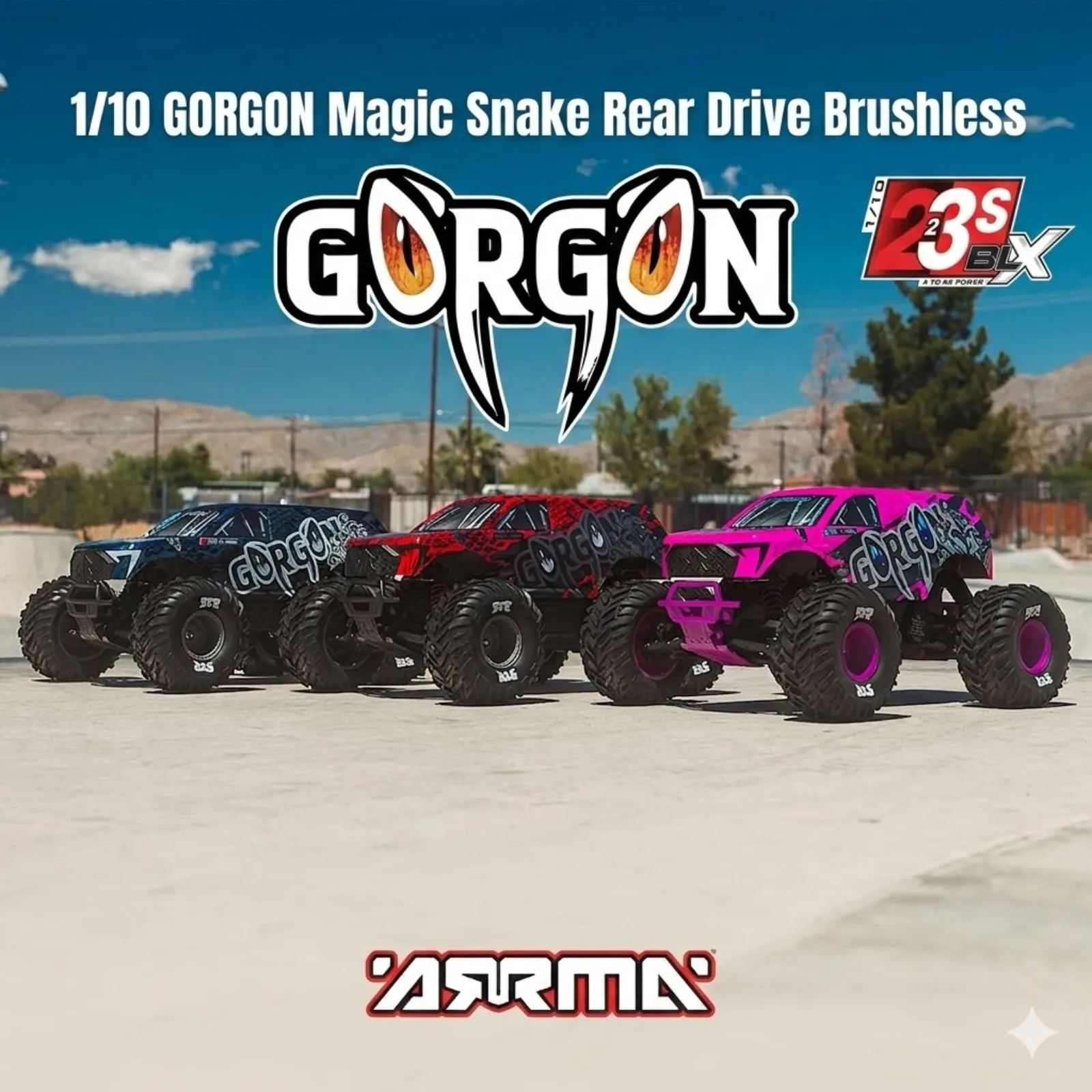 ARRMA 1/10 GORGON Magic Snake Rear Drive Brushless Remote Control Electric Bigfoot Off road Vehicle RTR Adult Remote Control Car
ARRMA 1/10 GORGON Magic Snake Rear Drive Brushless Remote Control Electric Bigfoot Off road Vehicle RTR Adult Remote Control Car