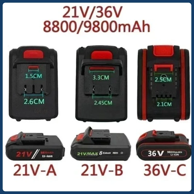 New 21V 36v 9800mah electric tool general rechargeable lithium battery electric screw driver electric drill Li-ion batter
New 21V 36v 9800mah electric tool general rechargeable lithium battery electric screw driver electric drill Li-ion batter