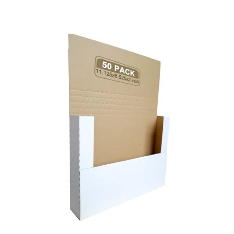 50 упаковок почтовых коробок для комиксов, 11 1/8 x 8 5/8 x 2 дюйма, картонные, легко складывающиеся, регулируемой высоты, белые, YD1
50 упаковок почтовых коробок для комиксов, 11 1/8 x 8 5/8 x 2 дюйма, картонные, легко складывающиеся, регулируемой высоты, белые, YD1