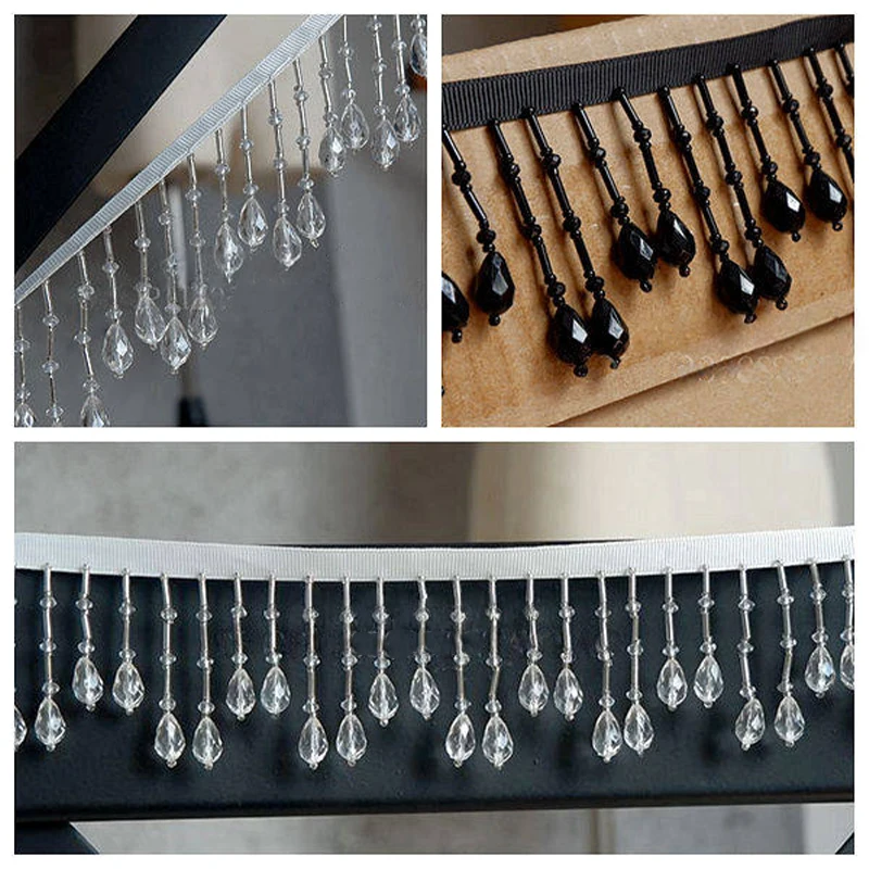 1M Crystal Pendant Beaded Lace Trim Tassel DIY Stage Clothing Home Curtain Wedding Decorative Craft Accessories
1M Crystal Pendant Beaded Lace Trim Tassel DIY Stage Clothing Home Curtain Wedding Decorative Craft Accessories