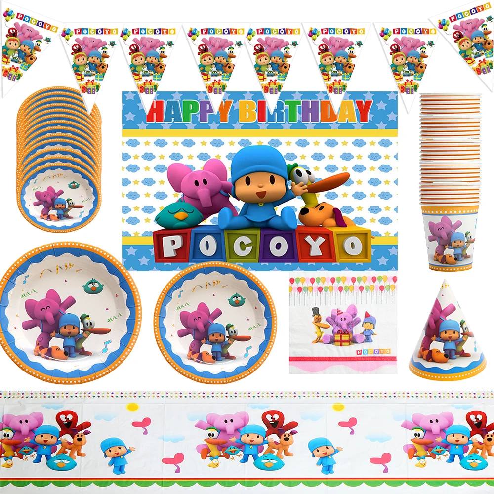 Cartoon Cute Blue Pocoyoed Theme Kid Birthday Party Disposable Tableware Paper Cup Flag Balloon Backdrop for Kid Party Supplies
Cartoon Cute Blue Pocoyoed Theme Kid Birthday Party Disposable Tableware Paper Cup Flag Balloon Backdrop for Kid Party Supplies
