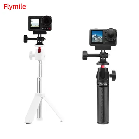 Flymile Selfie Stick Tripod for DJI Action 5 Pro/Pocket 3/Osmo 360 /Insta360 X5 with 360° Ball Head Adjustable Extension Rods