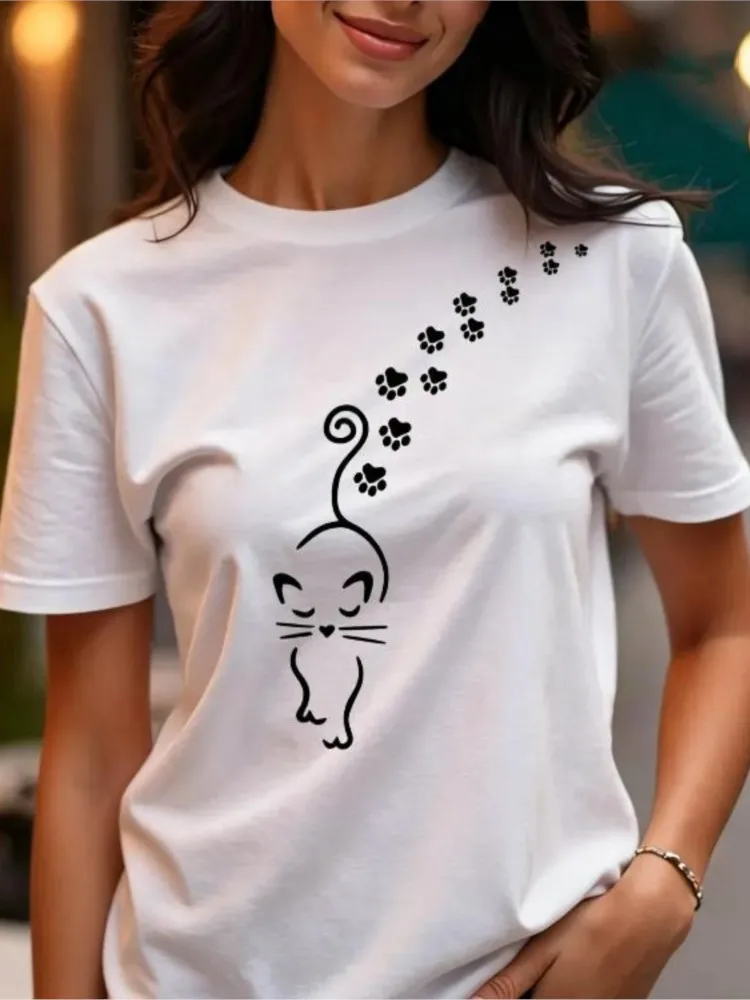 Women's Clothing Solid Color Printed Short Sleeves Top Comfortable Loose T Shirt Simple Style All-match Casual Fashion Trendy
Women's Clothing Solid Color Printed Short Sleeves Top Comfortable Loose T Shirt Simple Style All-match Casual Fashion Trendy