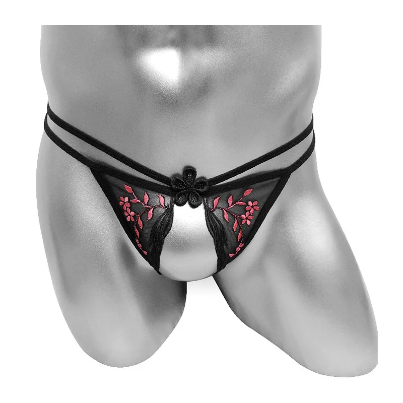 Open Crotch Lingerie Thong Sissy Panties Floral Embroidery See Through Mens Underwear Sexy Erotic G String Cute Underpants
Open Crotch Lingerie Thong Sissy Panties Floral Embroidery See Through Mens Underwear Sexy Erotic G String Cute Underpants