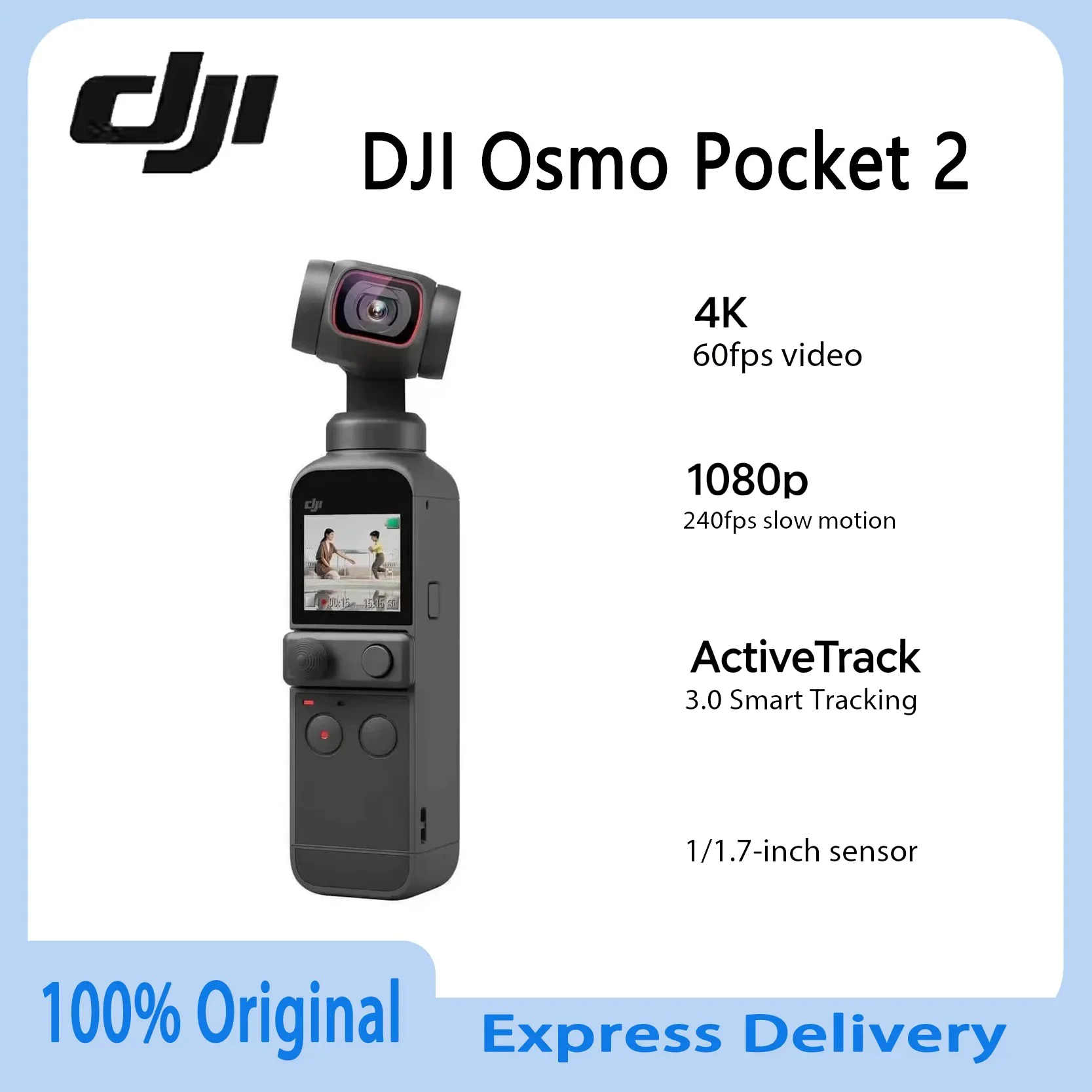 Original DJI Pocket 2 Handheld 3 Axis Gimbal Stabilizer 4K 64MP Camera with Auto Focus Face Tracking Daily Shooting Camera
Original DJI Pocket 2 Handheld 3 Axis Gimbal Stabilizer 4K 64MP Camera with Auto Focus Face Tracking Daily Shooting Camera