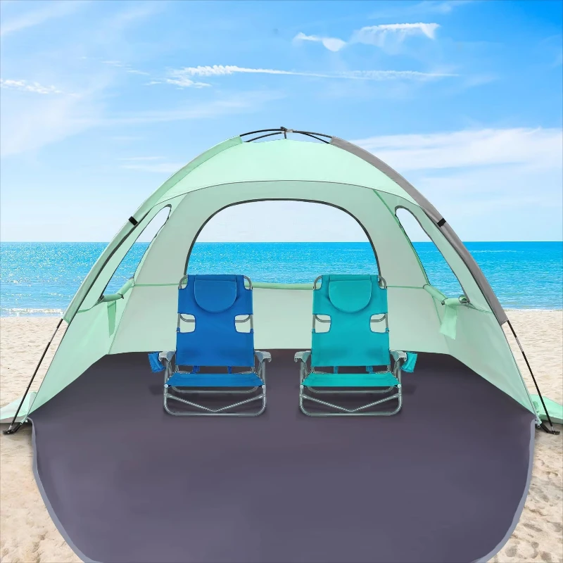 Outdoor camping party portable multi-person awning popular seaside leisure sunscreen breathable beach tent 
Outdoor camping party portable multi-person awning popular seaside leisure sunscreen breathable beach tent