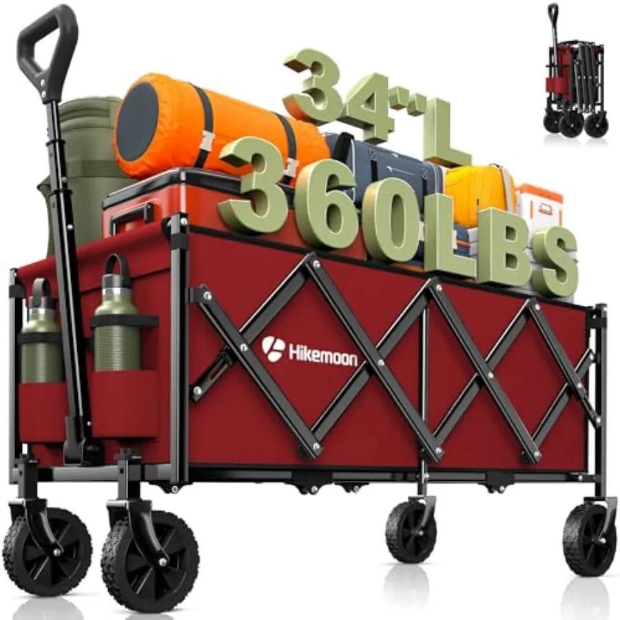 34'' Extra Long Collapsible Red Folding Beach Wagon with Wheels for Grocery Garden Sports Camping Heavy Duty 360LBS Portable Ut
34'' Extra Long Collapsible Red Folding Beach Wagon with Wheels for Grocery Garden Sports Camping Heavy Duty 360LBS Portable Ut