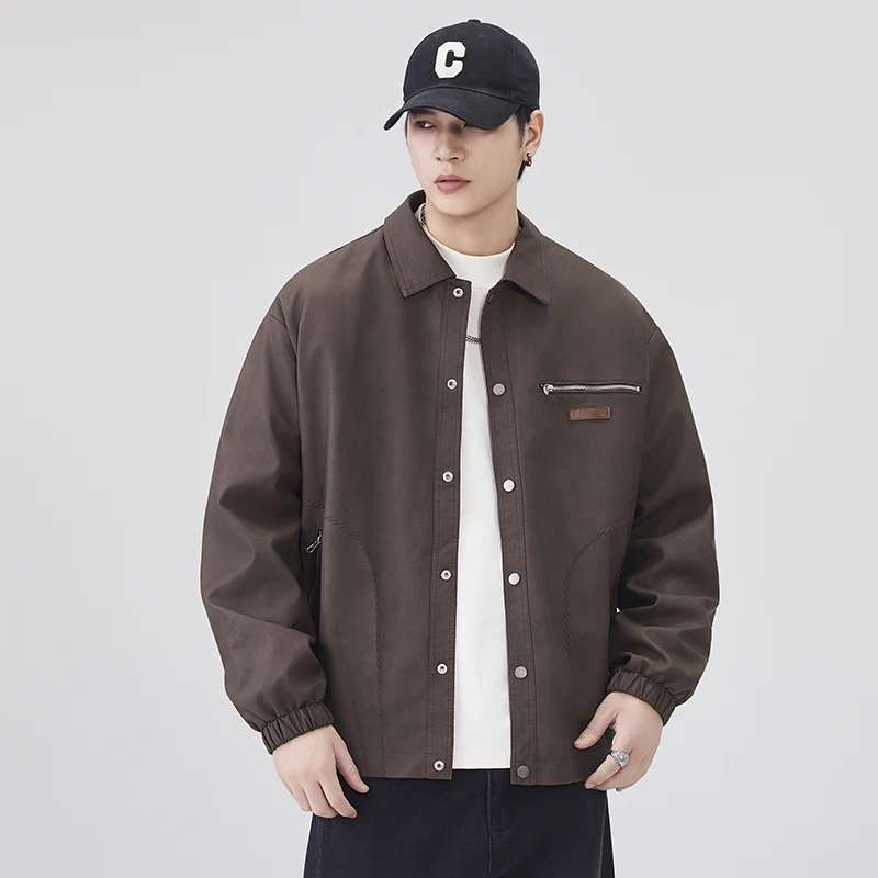 Man Cityboy Bomber Coat Motorcycle Jackets Outerwear Men Streetwear Fashion Loose Casual Vintage PU Leather Cargo Jacket
Man Cityboy Bomber Coat Motorcycle Jackets Outerwear Men Streetwear Fashion Loose Casual Vintage PU Leather Cargo Jacket