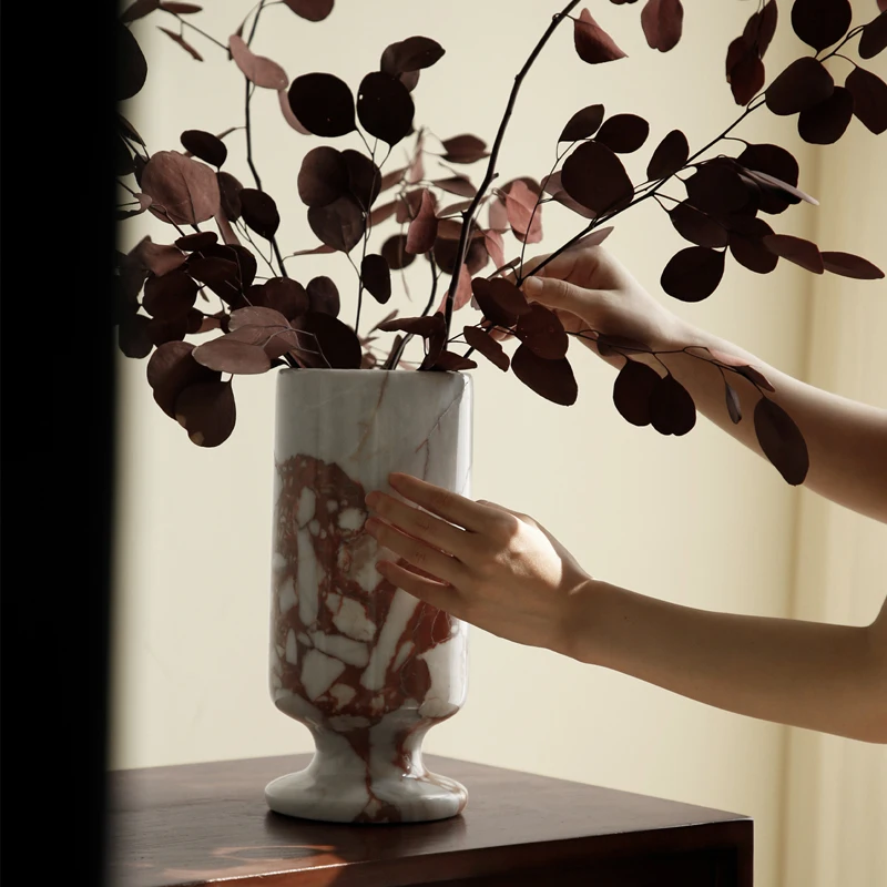 Ваза из натурального мрамора для настольной полки, каминная прихожая, винтажная ваза для красных цветов Calacatta для домашнего декора
Ваза из натурального мрамора для настольной полки, каминная прихожая, винтажная ваза для красных цветов Calacatta для домашнего декора