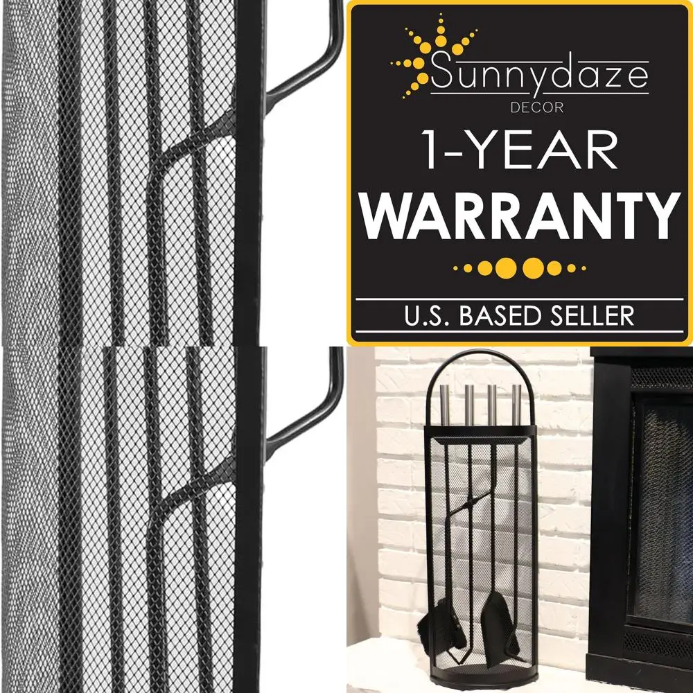 Набор инструментов для камина из 4 предметов с подставкой и сетчатым кожухом — аксессуары для вогнища в помещении от Sunnydaze
Набор инструментов для камина из 4 предметов с подставкой и сетчатым кожухом — аксессуары для вогнища в помещении от Sunnydaze