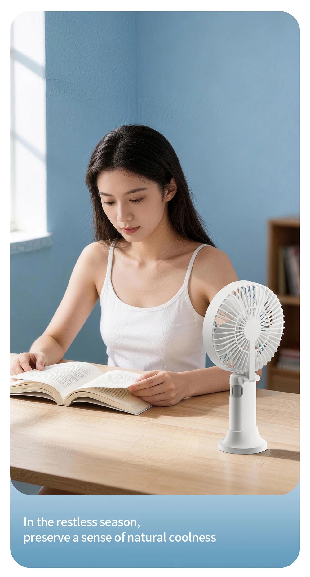 New cross-border handheld fan: ideal for student halls, offices and outdoor use; portable, foldable desktop fan with powerful ai
New cross-border handheld fan: ideal for student halls, offices and outdoor use; portable, foldable desktop fan with powerful ai