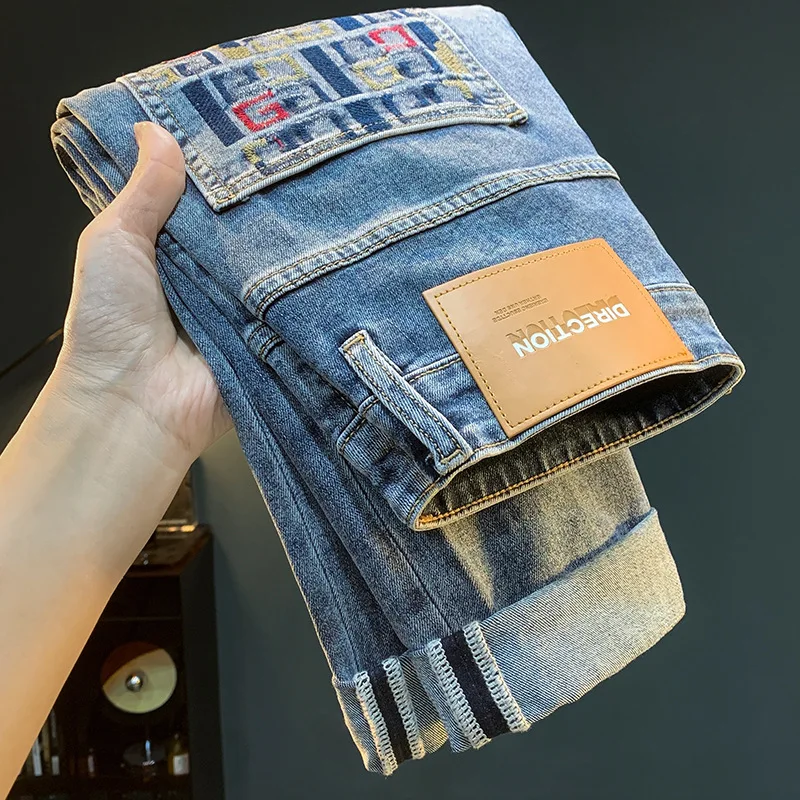 High end light luxury men's jeans 2025 spring trend embroidered elastic denim small foot casual pants
High end light luxury men's jeans 2025 spring trend embroidered elastic denim small foot casual pants