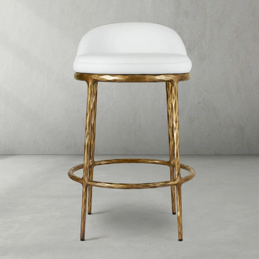 #Vintage White Leather Barstools Metal Forged Brass Bronze Color Swivel Counter Stool with Gym Application for Kitchen and Bar
#Vintage White Leather Barstools Metal Forged Brass Bronze Color Swivel Counter Stool with Gym Application for Kitchen and Bar
