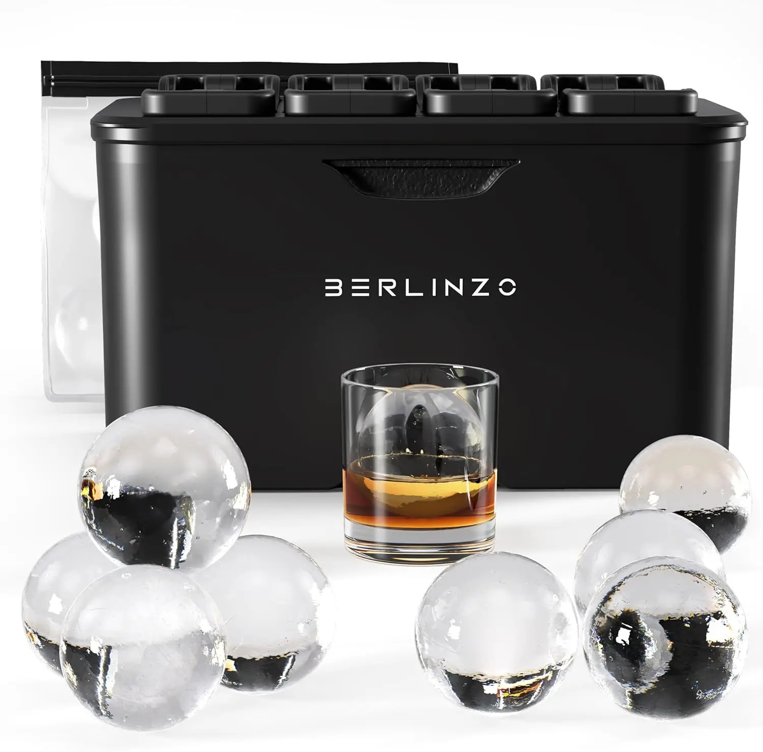 Premium Clear Ice Ball Maker Mold - 8 Large 2.4" Crystal Ice Spheres for Whiskey & Cocktails, Easy-to-Remove with Storage Bag
Premium Clear Ice Ball Maker Mold - 8 Large 2.4" Crystal Ice Spheres for Whiskey & Cocktails, Easy-to-Remove with Storage Bag