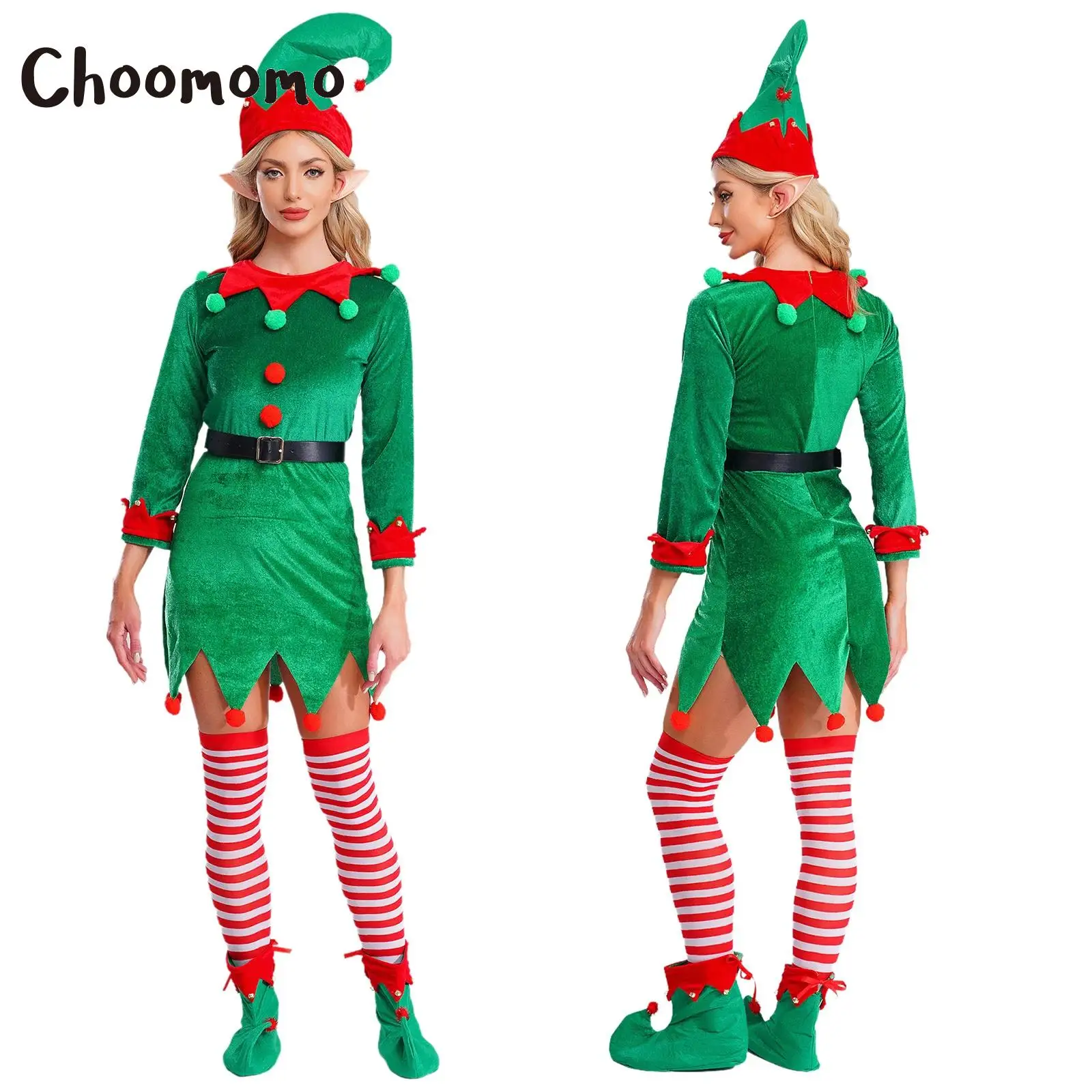 Womens Adults Christmas Elf Cosplay Set New Year Xmas Dress with Leggings Long Sleeve Design with Complete Accessories Dress Up
Womens Adults Christmas Elf Cosplay Set New Year Xmas Dress with Leggings Long Sleeve Design with Complete Accessories Dress Up