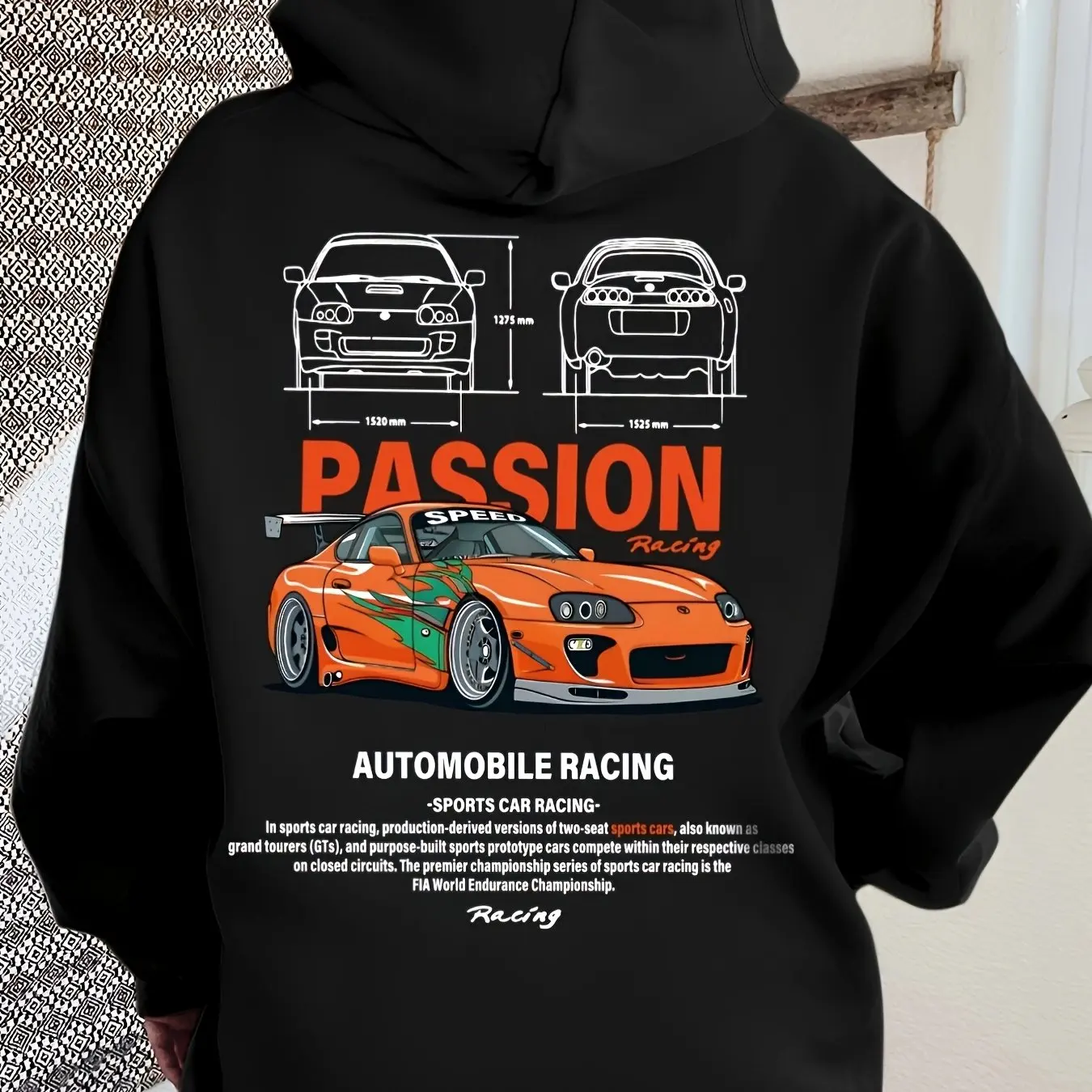 2025 New Casual car racing graphic hoodie printed black hooded sweatshirt
2025 New Casual car racing graphic hoodie printed black hooded sweatshirt