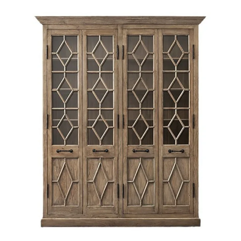 American country solid wood bookcase French antique villa oak dining side cabinet double door storage cabinet
American country solid wood bookcase French antique villa oak dining side cabinet double door storage cabinet