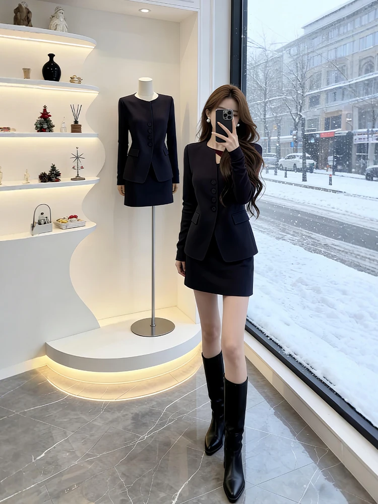 Winter Faion plus Size Women's Suit Set with Coat And Skirt High Waist Korean Sle Warm Polyester Casual Wear
Winter Faion plus Size Women's Suit Set with Coat And Skirt High Waist Korean Sle Warm Polyester Casual Wear