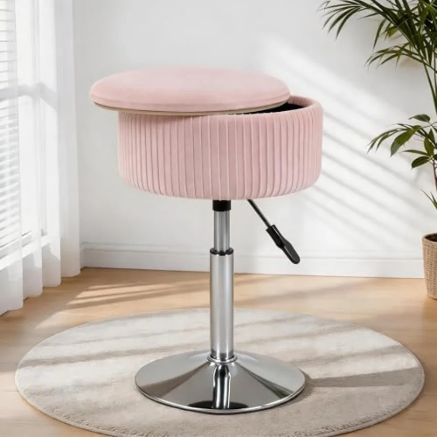 Adjustable Vanity Stool with Storage, 360° Swivel Vanity Chair, Velvet Small Round Ottoman Footrest for Bathroom, Makeup Room
Adjustable Vanity Stool with Storage, 360° Swivel Vanity Chair, Velvet Small Round Ottoman Footrest for Bathroom, Makeup Room