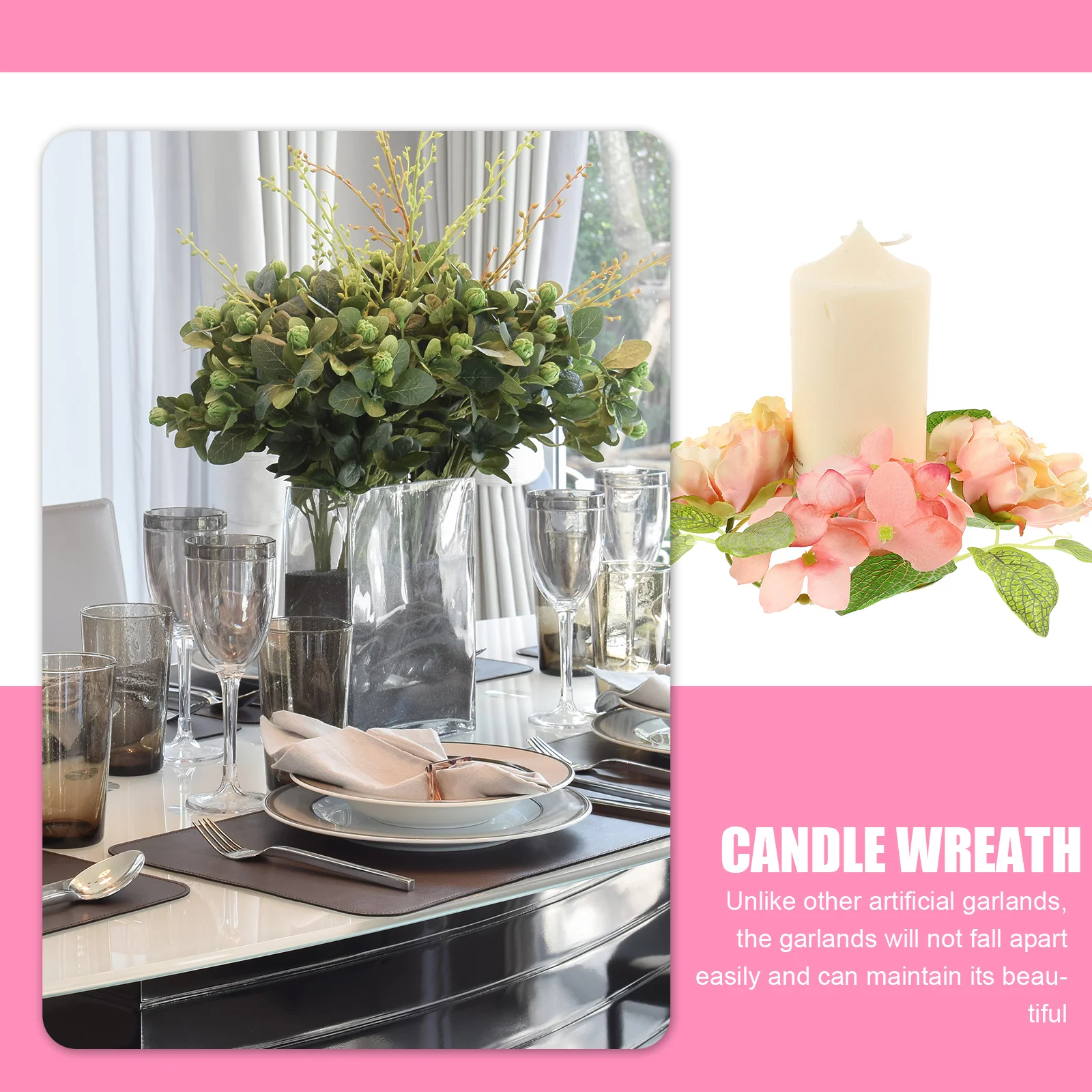 1pc Artificial Flower Wreath Wedding Party Table Centerpiece Floral Ring Christmas Valentine Thanksgiving
1pc Artificial Flower Wreath Wedding Party Table Centerpiece Floral Ring Christmas Valentine Thanksgiving