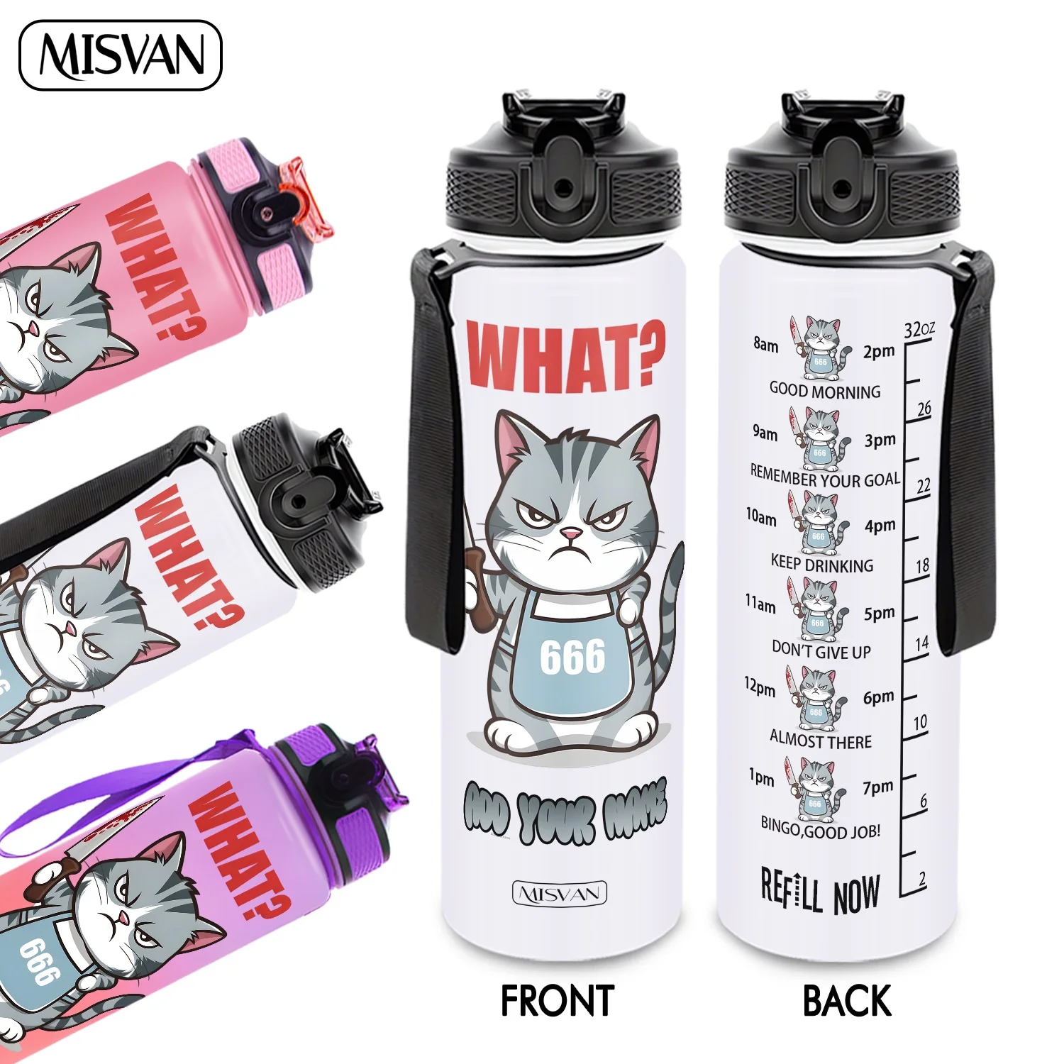 a1PC,Customization Name 32oz Water Bottle,Angry Cat With Knife Time Scale Print,Encourage Daily Hydration,for Gym Outdoor Cyclin
a1PC,Customization Name 32oz Water Bottle,Angry Cat With Knife Time Scale Print,Encourage Daily Hydration,for Gym Outdoor Cyclin