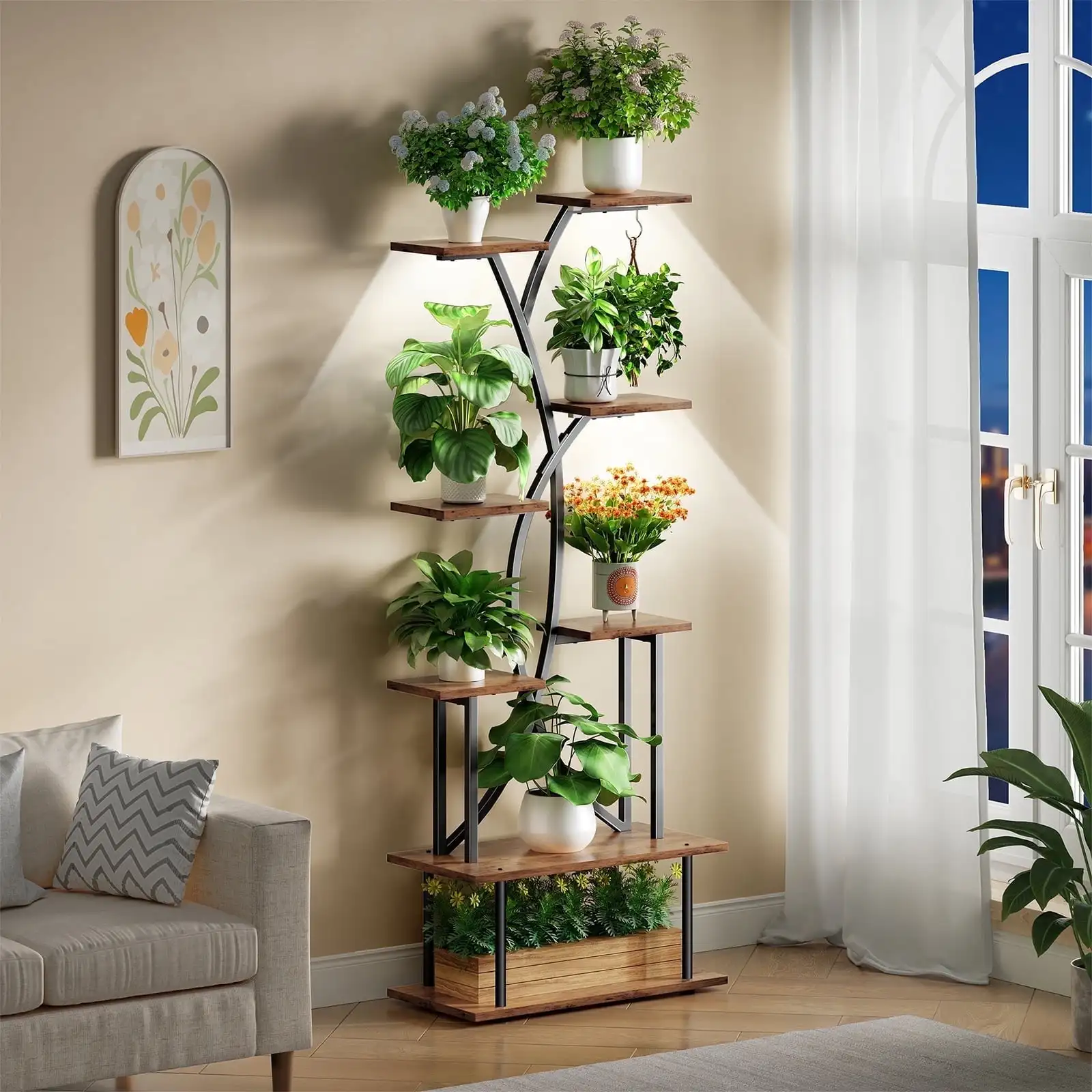 Plant Stand with Grow Lights, Biemlerfn 67" Tall Plant Shelf Indoor, 8 Tier Display Rack, Tree-Shape Metal Flower Holder
Plant Stand with Grow Lights, Biemlerfn 67" Tall Plant Shelf Indoor, 8 Tier Display Rack, Tree-Shape Metal Flower Holder