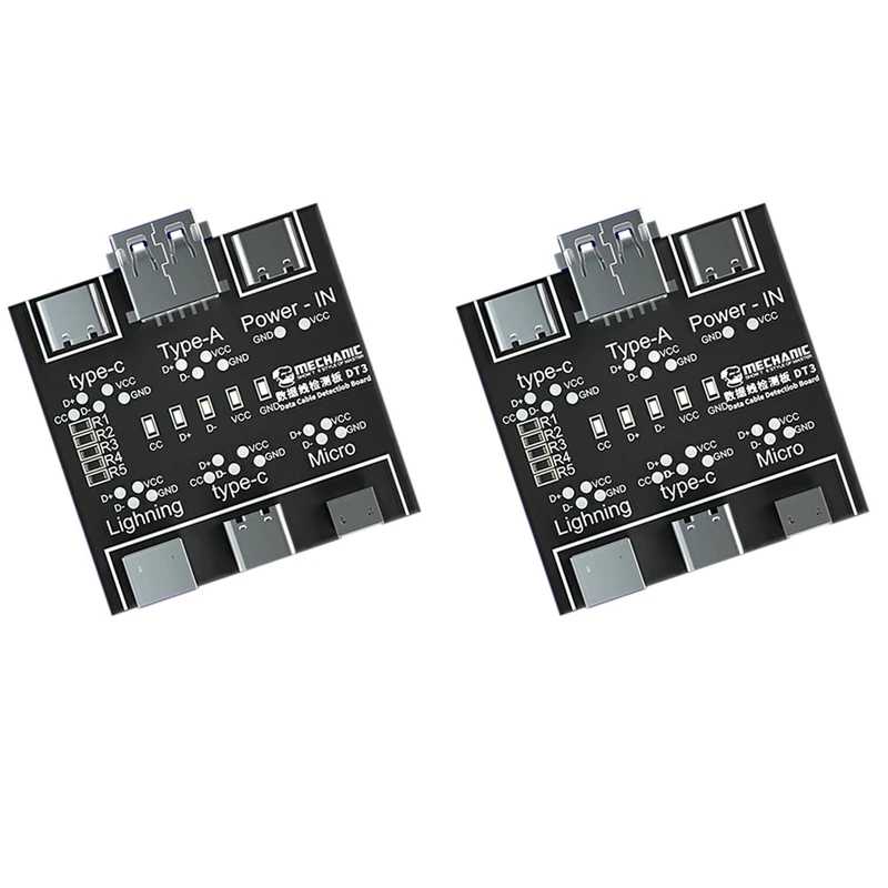 2X плата обнаружения кабеля данных DT3, тестер USB-кабеля для IOS, Android, Type-C, инструмент тестовой платы переключения и выключения короткого замыкания
2X плата обнаружения кабеля данных DT3, тестер USB-кабеля для IOS, Android, Type-C, инструмент тестовой платы переключения и выключения короткого замыкания