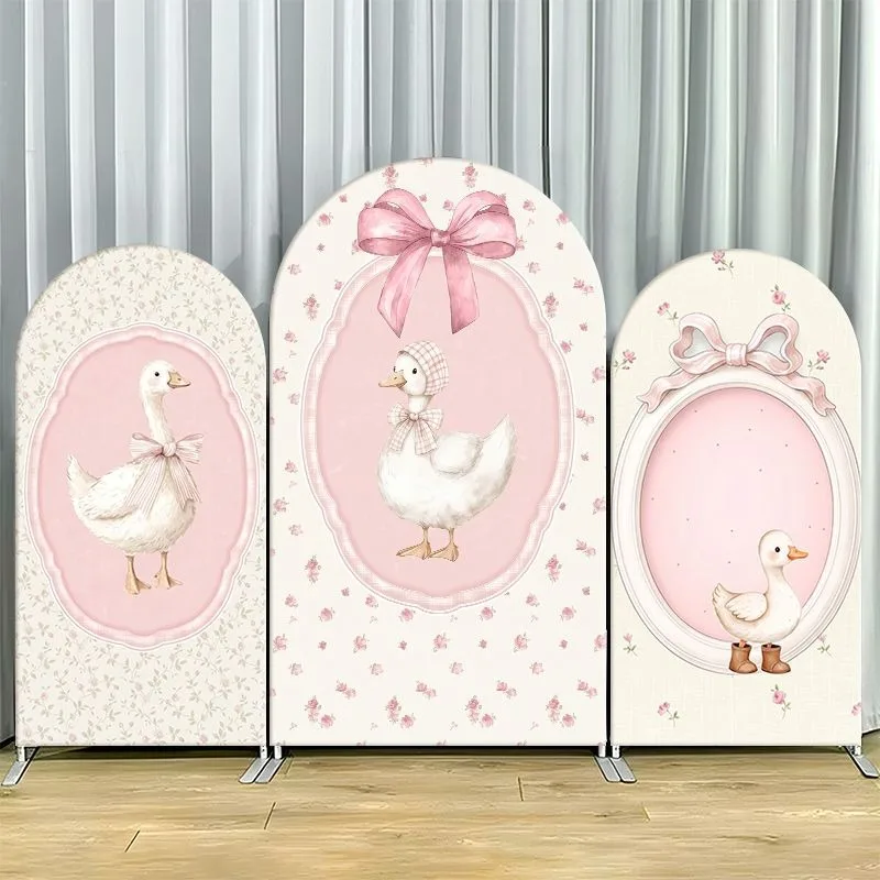 Single Side Arch Backdrop Cover Elegant Pink Duck Themed Party Backdrop Set Featuring Vintage Floral Patterns and Adorable Duck
Single Side Arch Backdrop Cover Elegant Pink Duck Themed Party Backdrop Set Featuring Vintage Floral Patterns and Adorable Duck