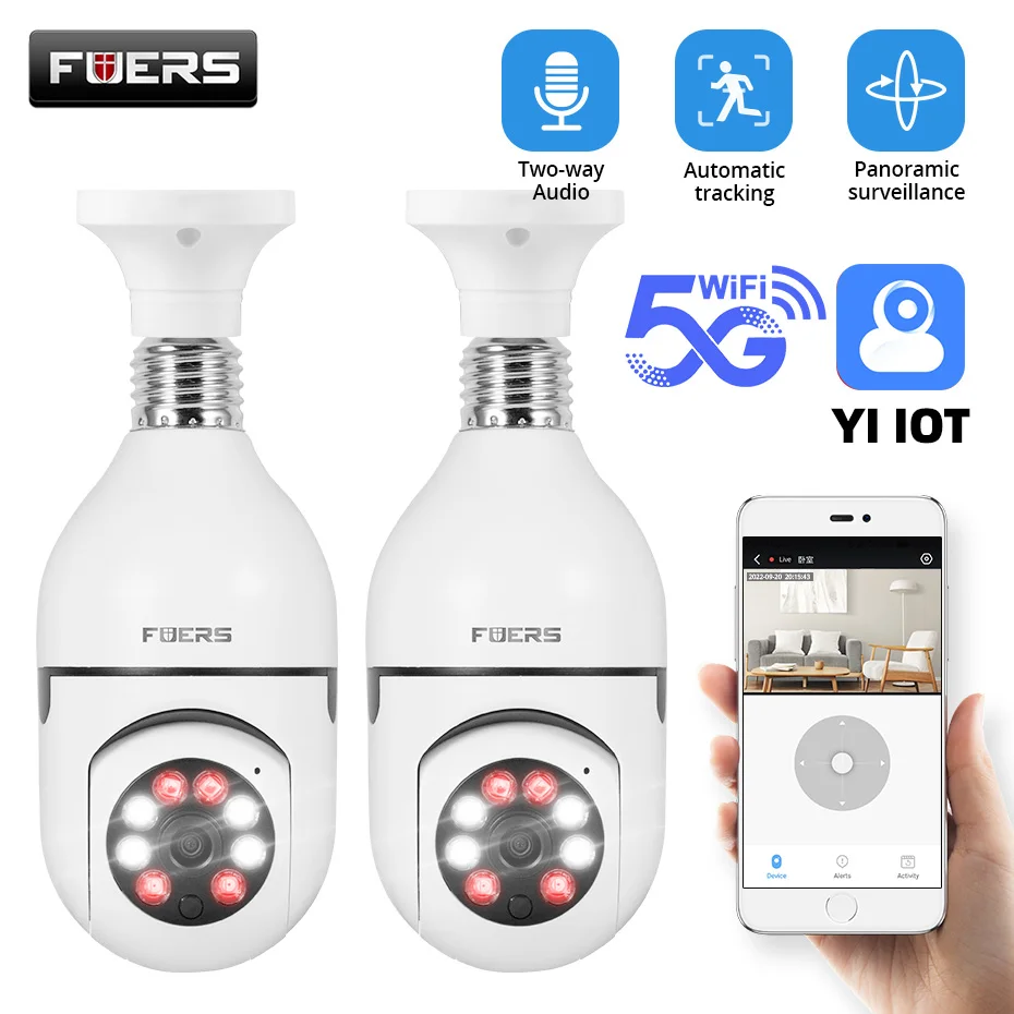 Fuers 5G Wifi E27 лампочка видеонаблюдения 2 шт. IP-камера ночного видения беспроводная домашняя комнатная камера видеонаблюдения
Fuers 5G Wifi E27 лампочка видеонаблюдения 2 шт. IP-камера ночного видения беспроводная домашняя комнатная камера видеонаблюдения